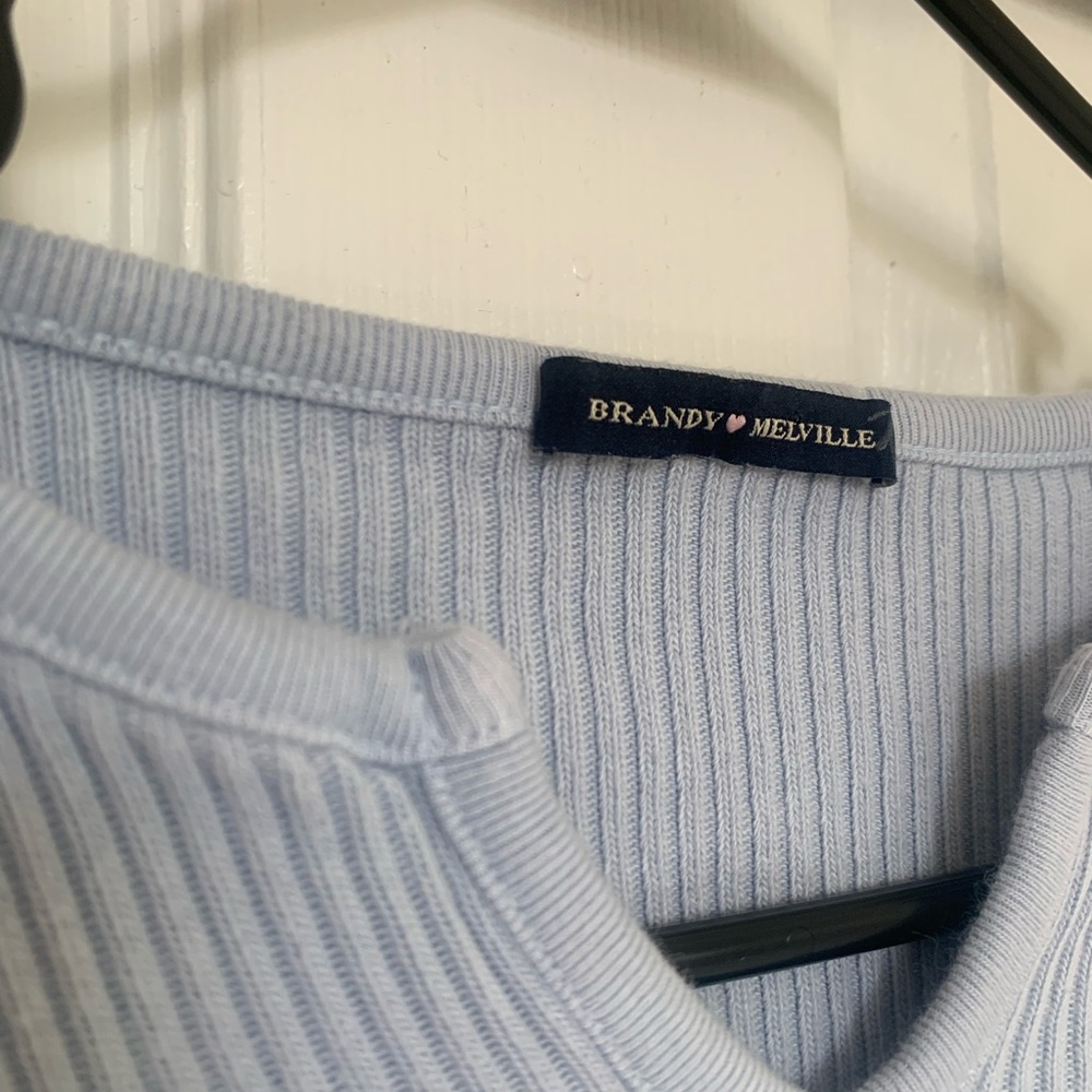 Ribbed Brandy Melville long sleeve crop top. - Picture 4 of 5